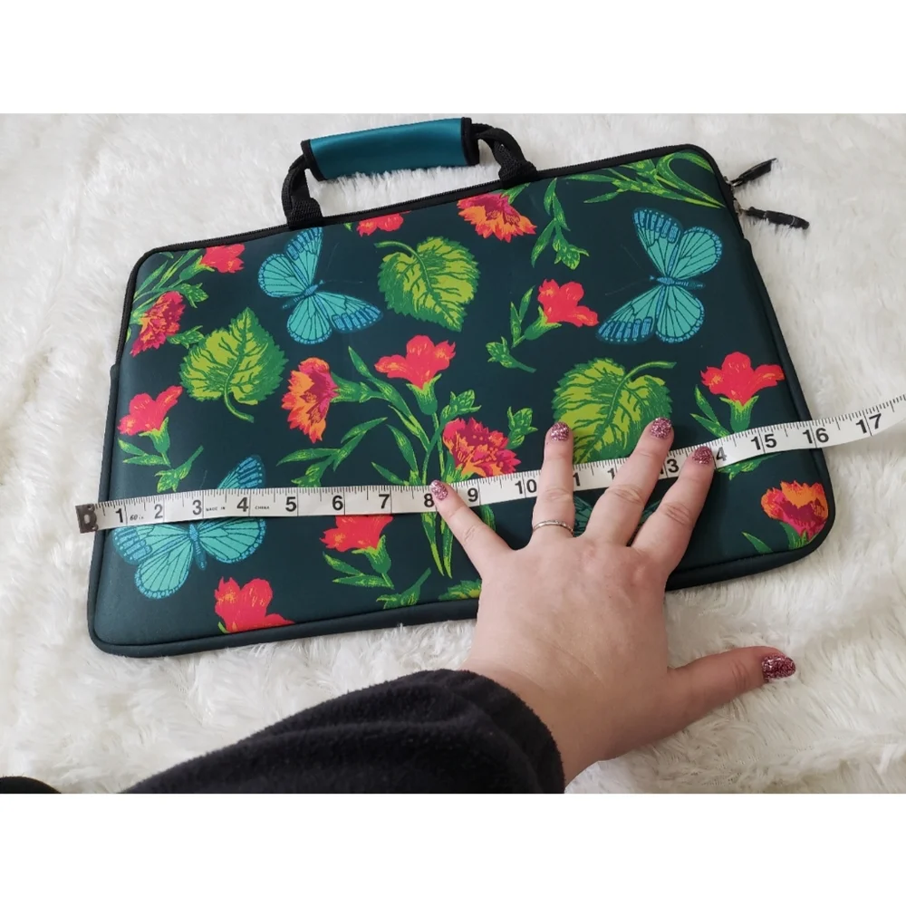 India circus by krsnaa mehta butterfly green floral laptop case